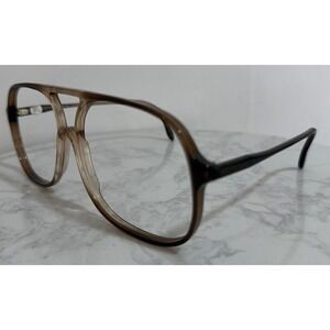ALTA MODA 1119 Aviator Eyeglass Frames 64-18 Brown Hand Made Italy